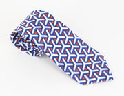 SUITSUPPLY Men Tie 148 x 8 cm Pointed-End Abstract Linen Cotton Blend Colourful