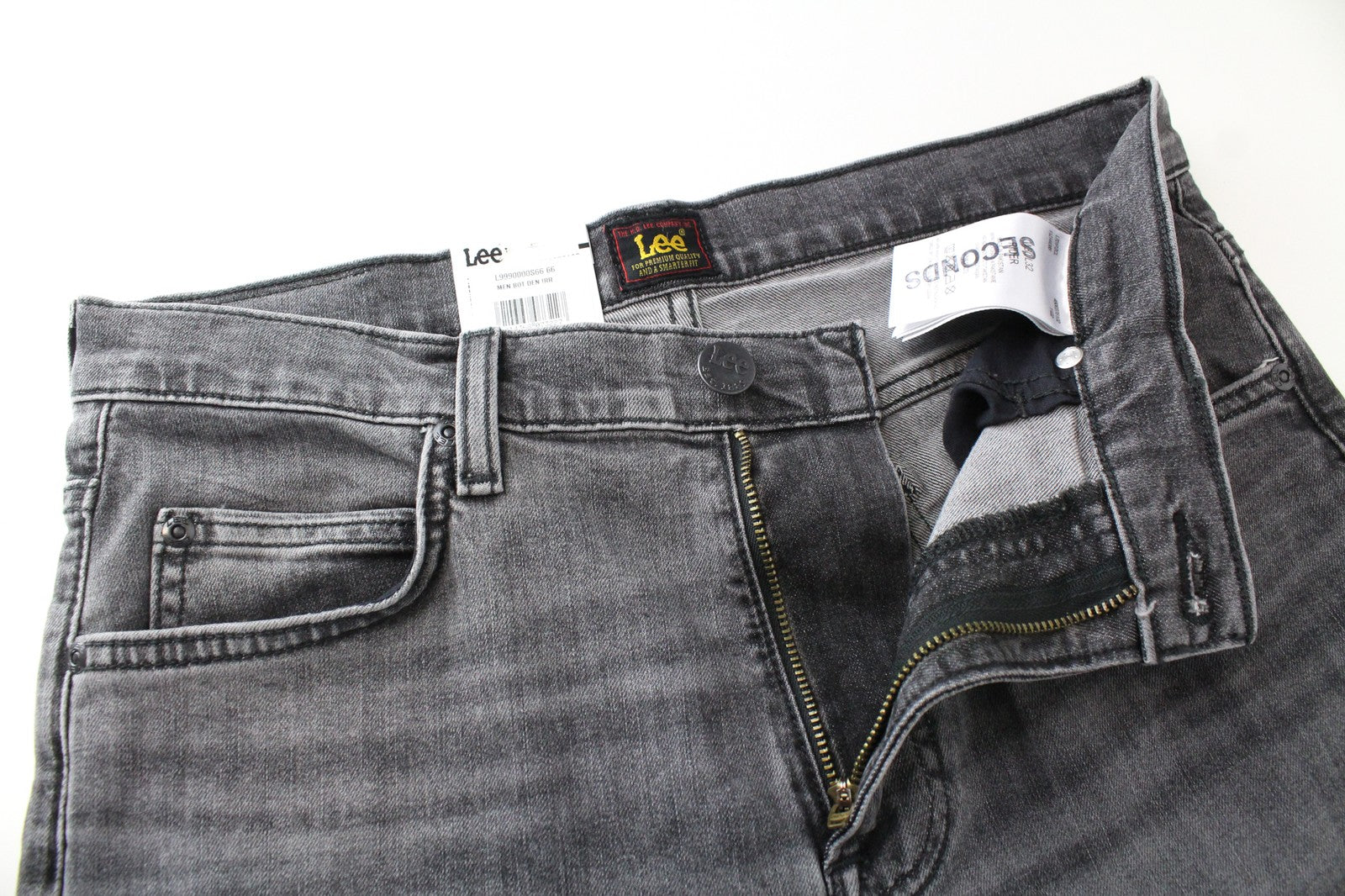 LEE Rider Men Jeans W30/L32 Slim Fit Wash Cotton Stretch Grey Denim