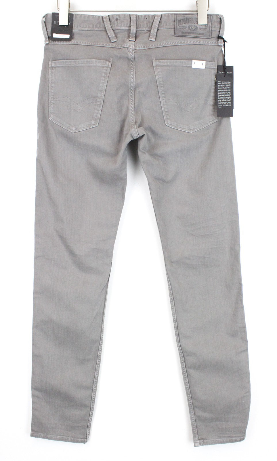 REPLAY Anbass Men Jeans W29/L30 Slim Fit 5-Pockets Casual Cotton Stretch Grey