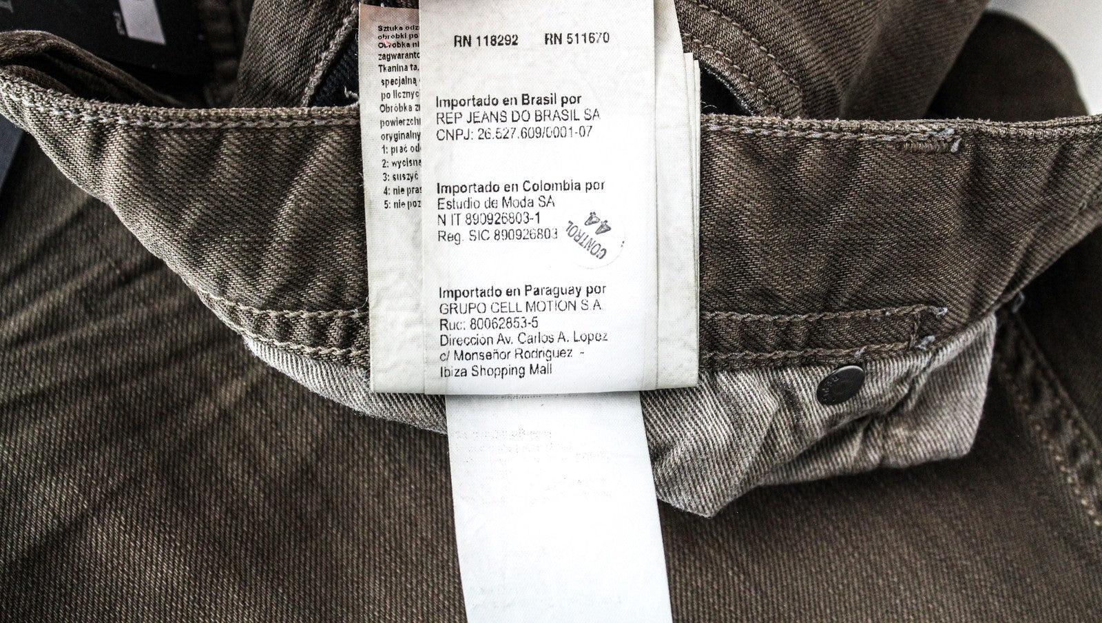 REPLAY Grover Men Jeans W30/L34 Straight Fit Washed Cotton Stretch Brown Denim