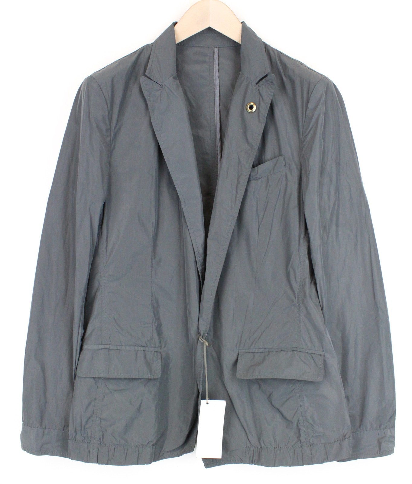 RICHMOND Men Blazer 48 Grey Single-Breasted Unlined Peak Collared Casual