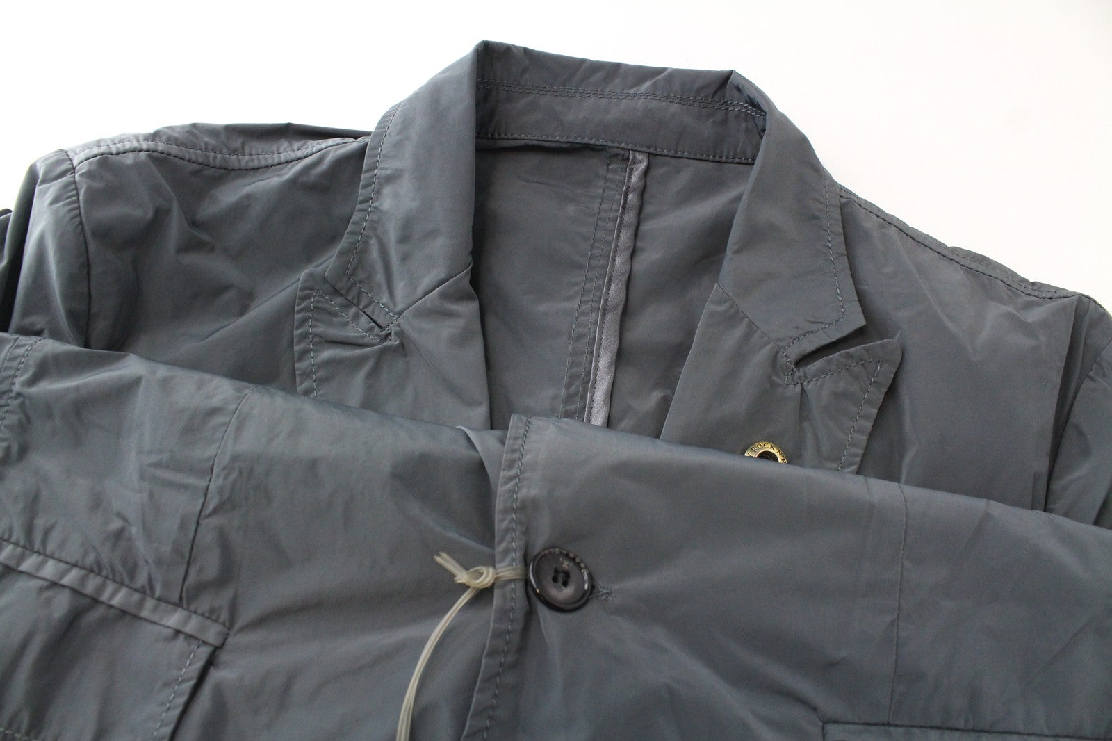RICHMOND Men Blazer 48 Grey Single-Breasted Unlined Peak Collared Casual
