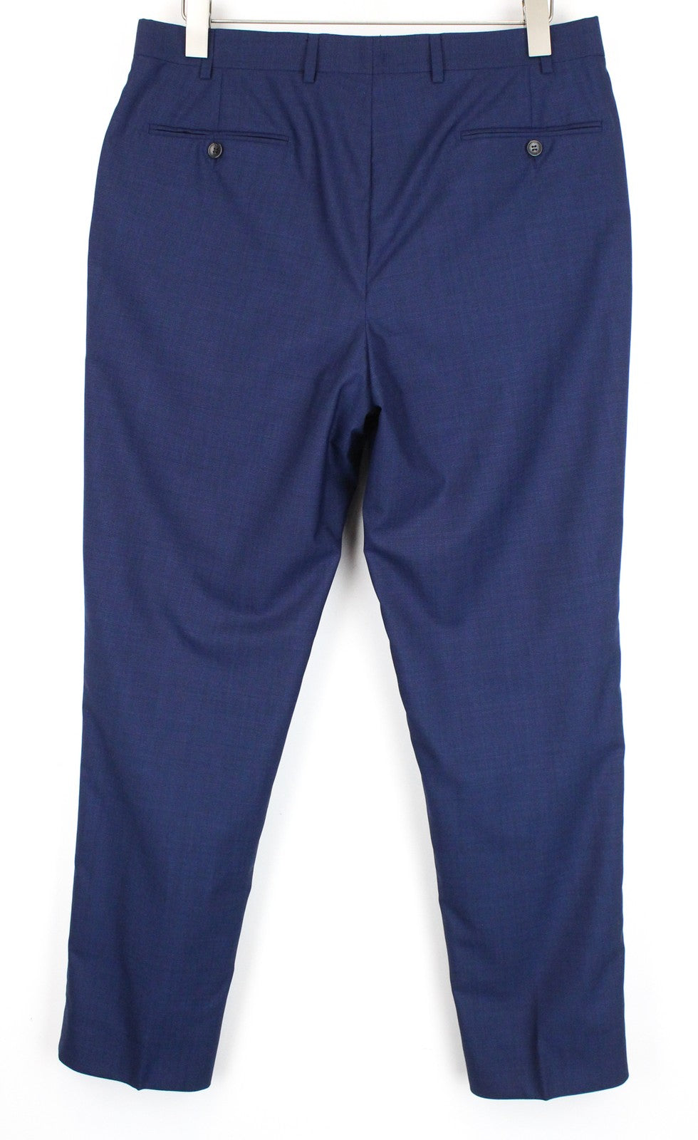 SUITSUPPLY Brescia Men Trousers UK34R Blue Pure Wool Classic Lined Pleated