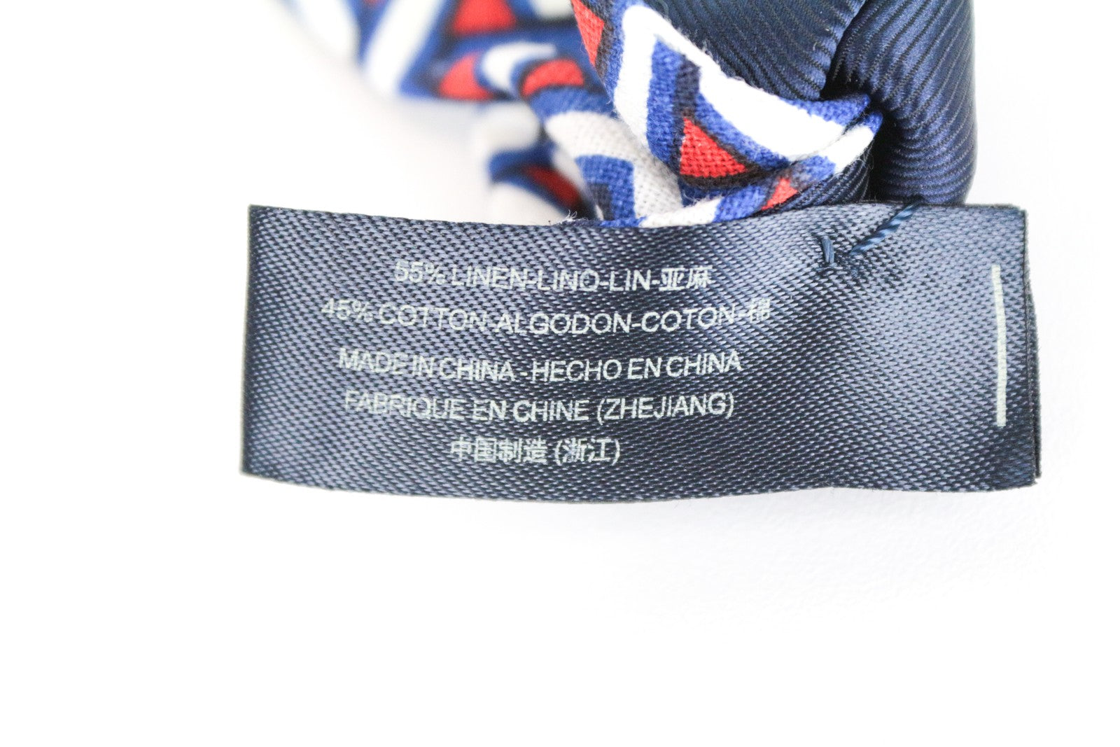 SUITSUPPLY Men Tie 148 x 8 cm Blue Red Linen Cotton Patterned Pointed-End