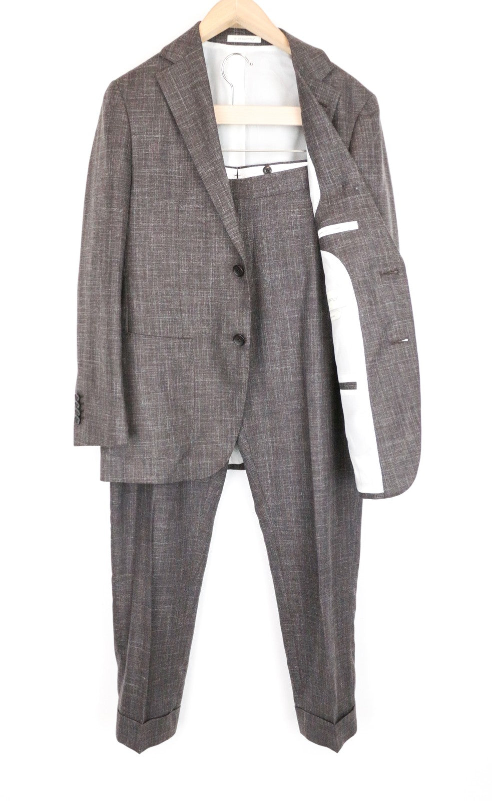 SUITSUPPLY Havana Patch Men Suit UK36S Wool Silk Linen Brown Slim 2 Piece