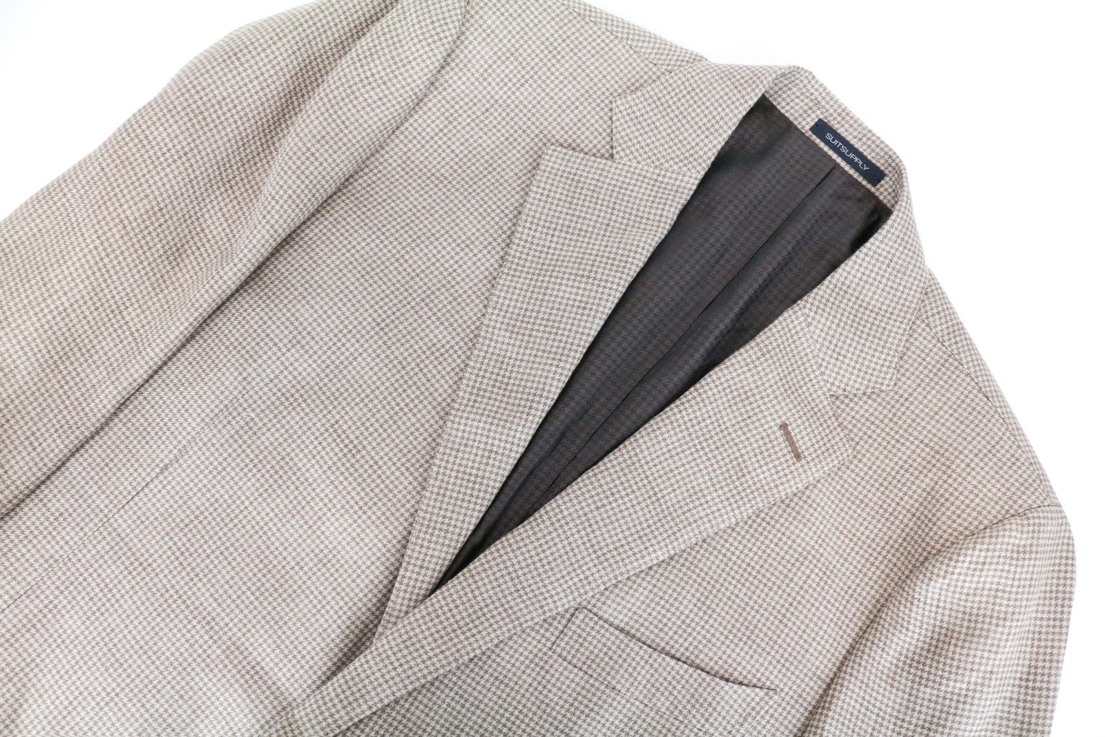 SUITSUPPLY La Spalla Men Blazer UK52L Linen Patterned Brown Single-Breasted