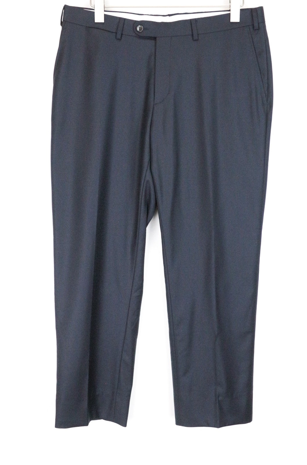 SUITSUPPLY Men Trousers UK42R Dark Navy Pure Wool Pleated Front Classic