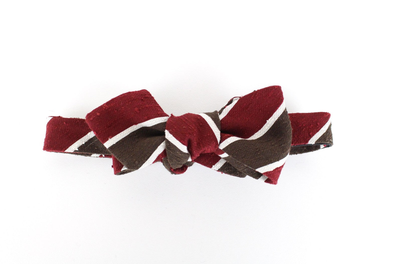 SUITSUPPLY Men Bowtie OS Red Brown Pure Silk Patterned Pre-Tied Formal