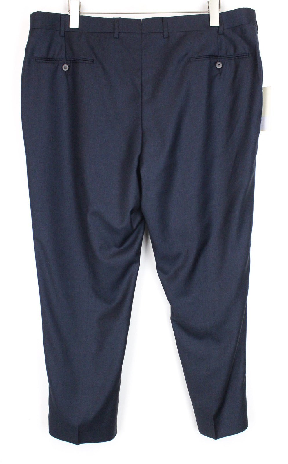 SUITSUPPLY Brescia Men Trousers UK44S Navy Blue Formal Pleated Pure Wool
