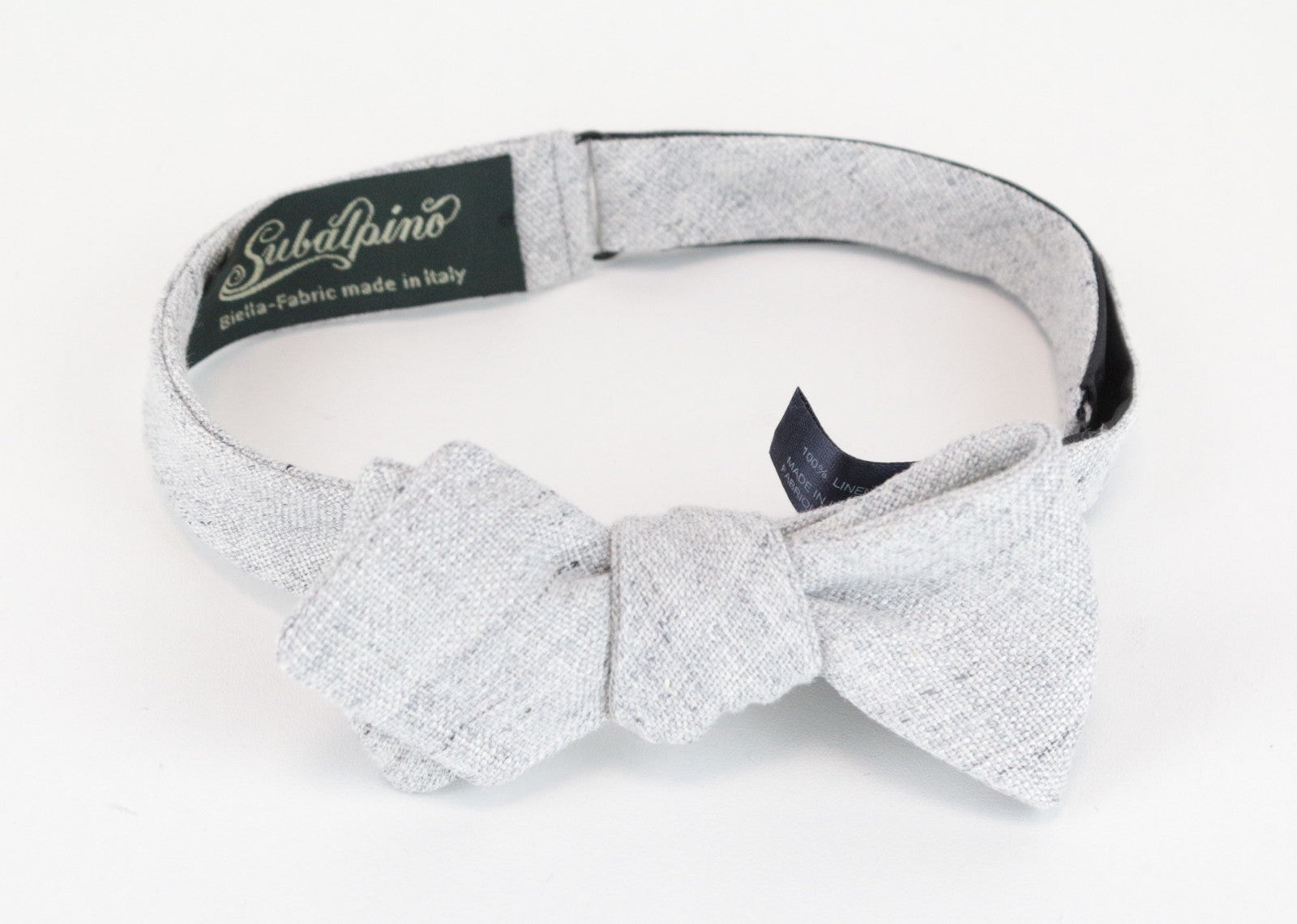 SUITSUPPLY Men Bowtie OS Grey Pure Linen Pre-Tied Formal Butterfly
