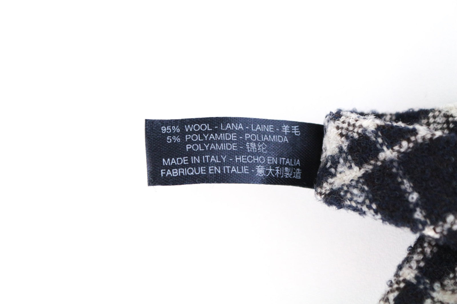 SUITSUPPLY Men Bowtie OS Blue Wool Blend Checked Pattern Pre-Tied Butterfly
