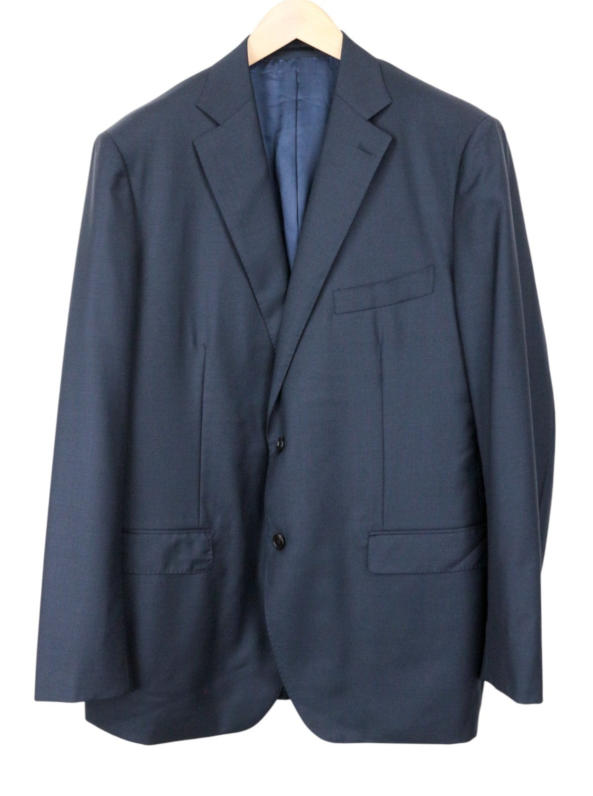 SUITSUPPLY Lazio Men Suit UK52 Blue Pure Wool Single-Breasted Formal 3 Piece
