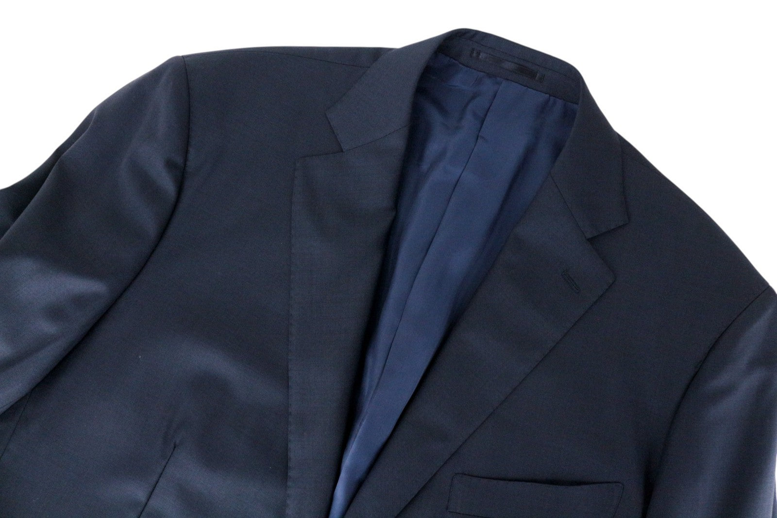 SUITSUPPLY Lazio Men Suit UK52 Blue Pure Wool Single-Breasted Formal 3 Piece
