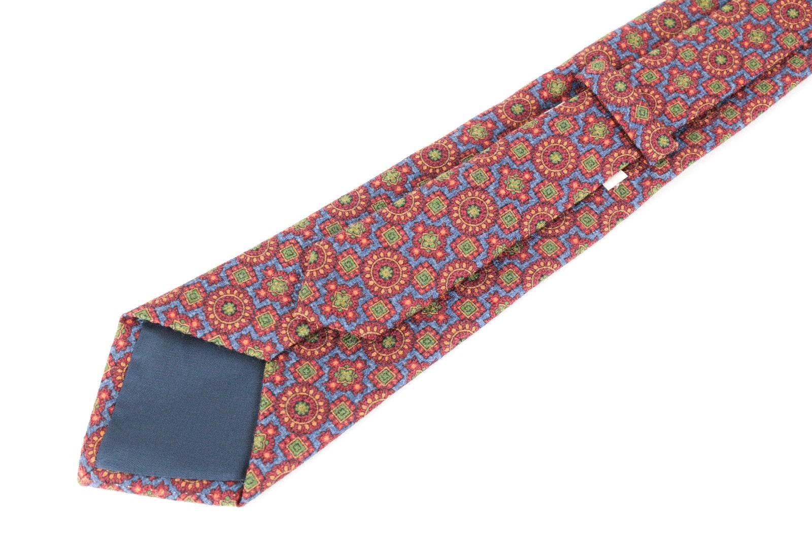 SUITSUPPLY Men Tie ~150 x 8.5 cm Red Blue Patterned Wool Silk Pointed Formal