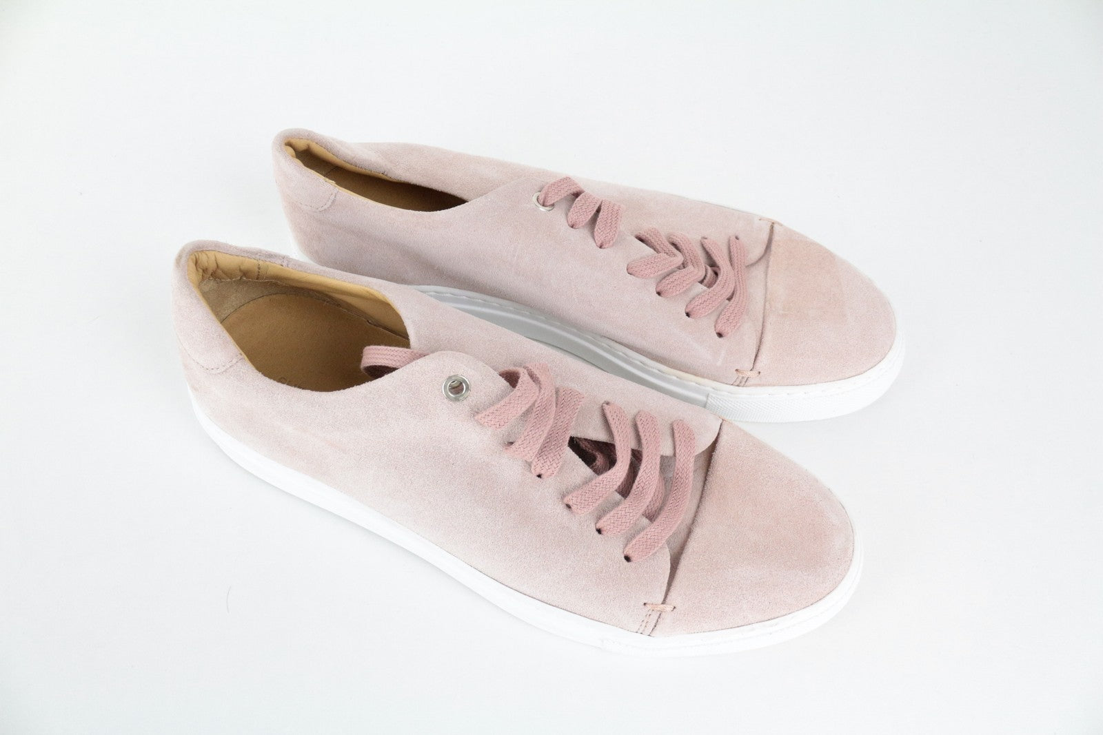 SUITSUPPLY Men Trainers EU41 Pink Leather Suede Low-Top Casual Sneakers