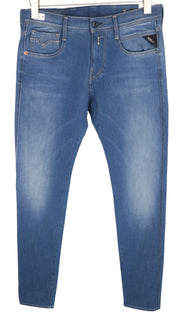 REPLAY Anbass Men Jeans W30/L34 Slim Cotton Blend Stretch Blue