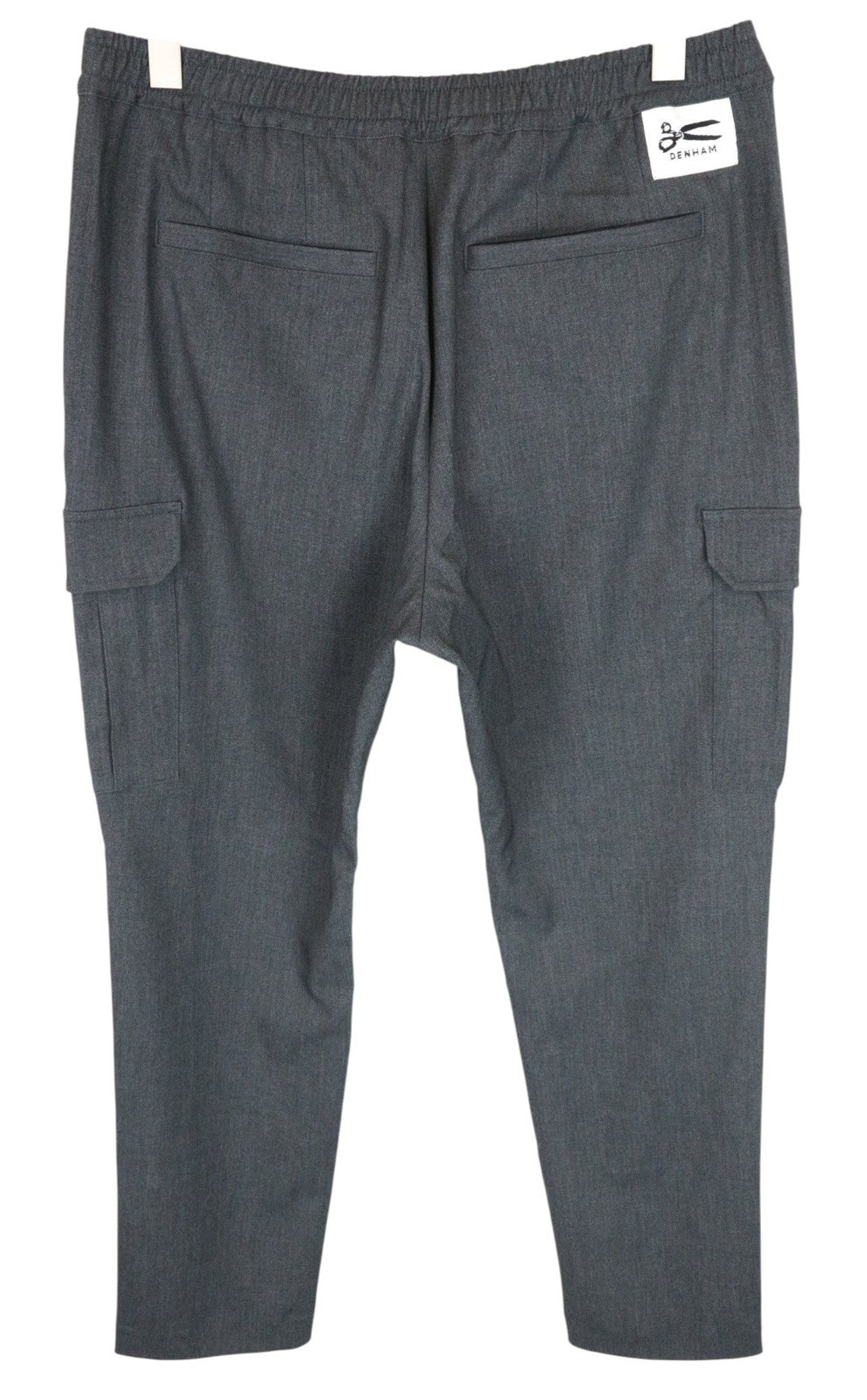 DENHAM Carl Men Trousers XL Grey Cotton Blend Stretch