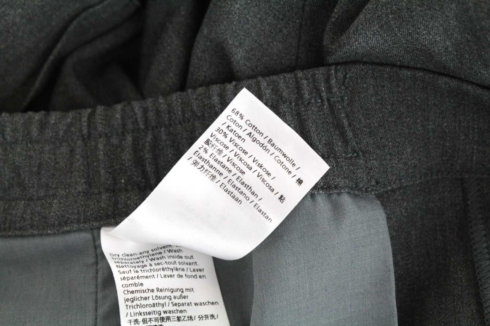 DENHAM Carl Men Trousers XL Grey Cotton Blend Stretch