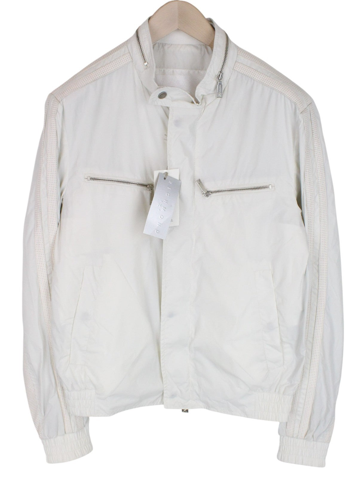RICHMOND Men Jacket 50 Off-White Lightweight Long Sleeved Zipped