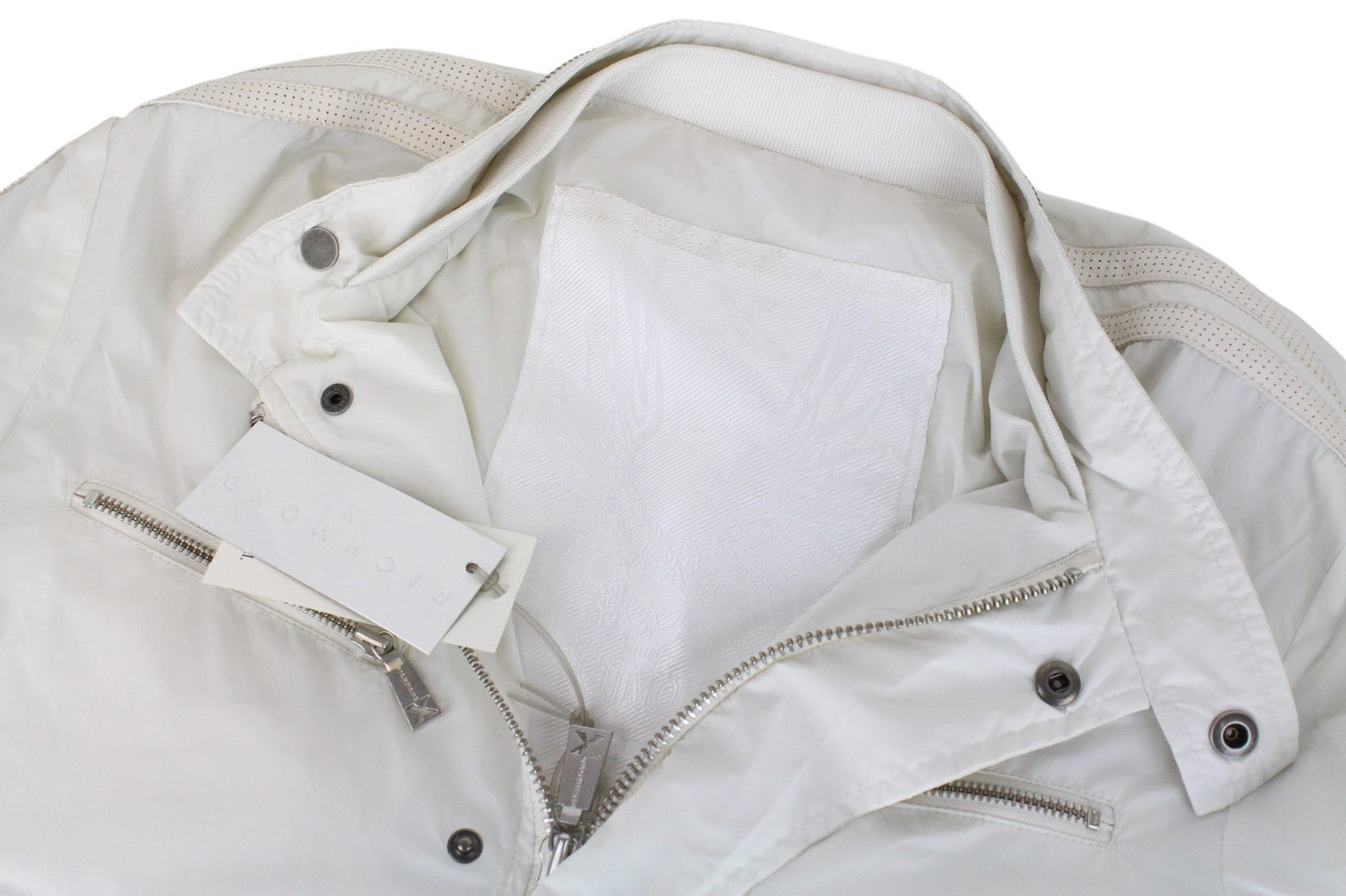 RICHMOND Men Jacket 50 Off-White Lightweight Long Sleeved Zipped