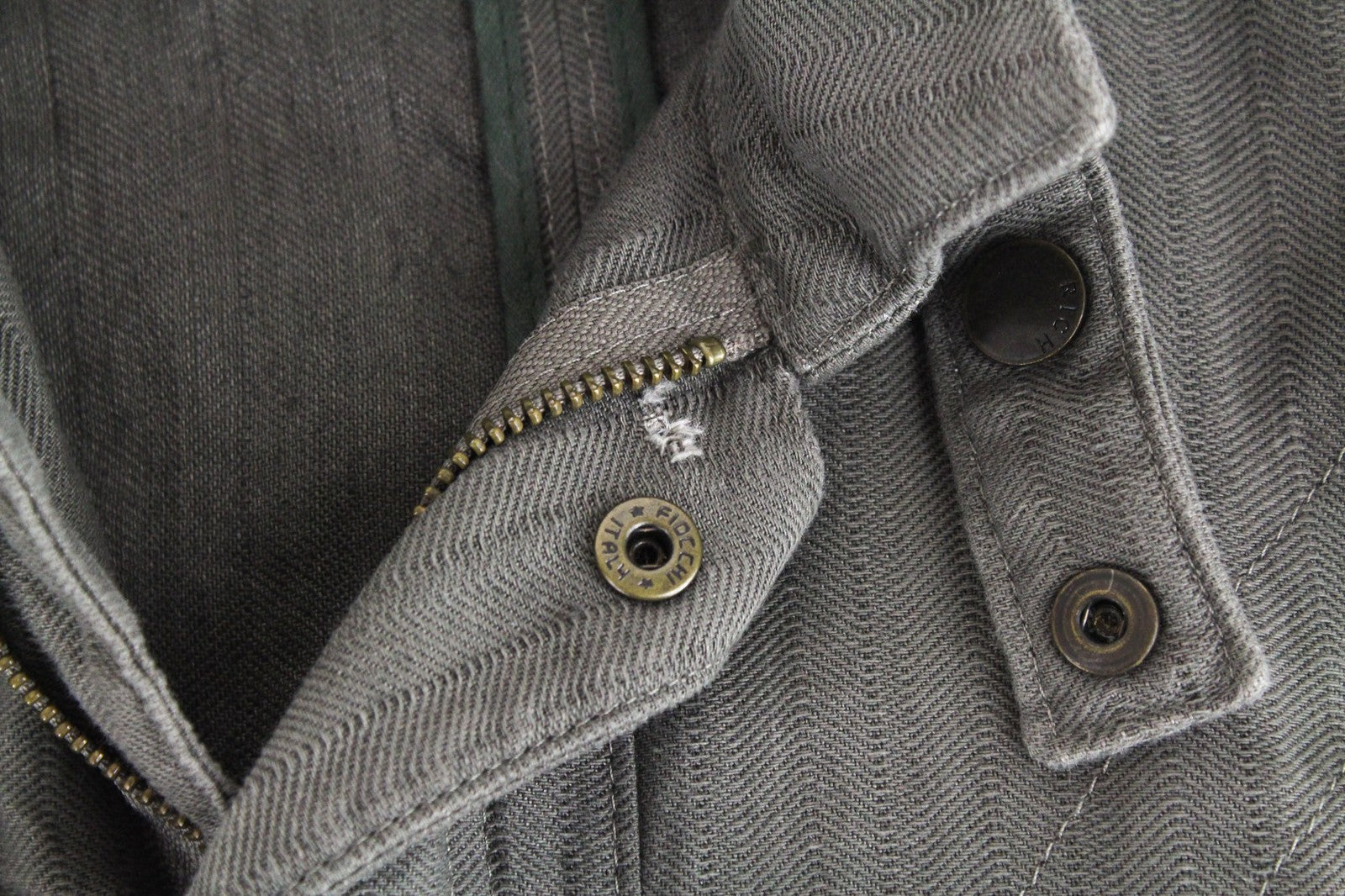 RICHMOND Men Jacket 48 M Brown Linen Cotton Lightweight Zipped Single-Breasted