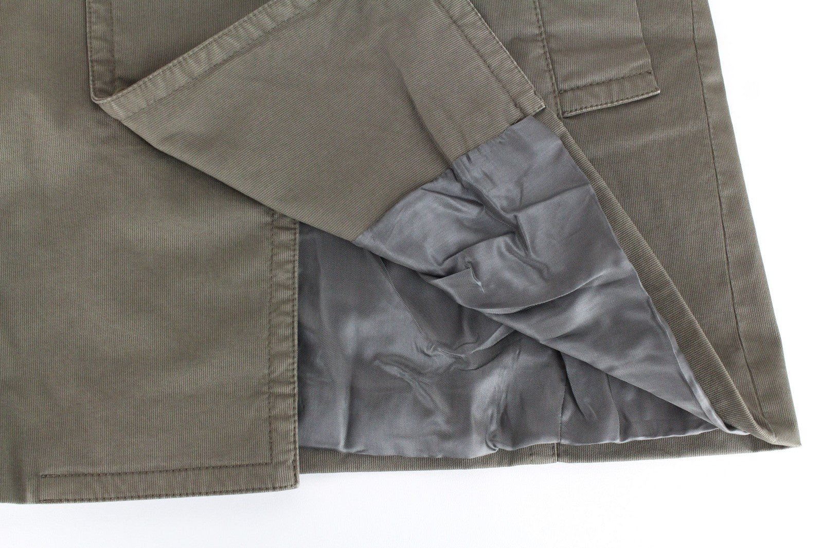 RICHMOND Men Jacket 48 M Green Cotton Stretch Single-Breasted Lined Casual