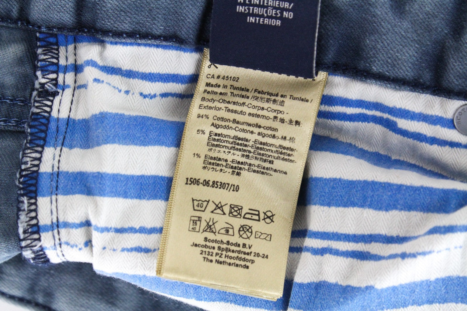 SCOTCH & SODA Skim Men Jeans W34/L34 Blue Skinny Washed Dress Stretchy Zip Fy