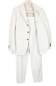 SUITSUPPLY Havana Men Suit UK36R Ecru Slim Jetted Cotton 2 Pc Classic Dress