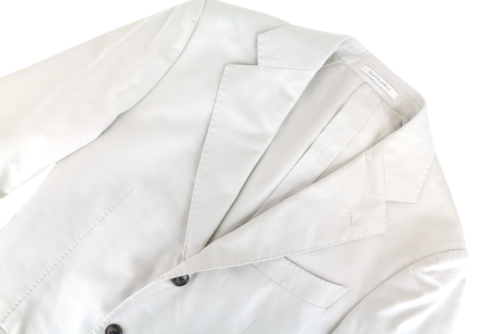 SUITSUPPLY Havana Men Suit UK36R Ecru Slim Jetted Cotton 2 Pc Classic Dress
