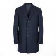 SUITSUPPLY Vicenza Men Coat UK54R Navy Wool Mid-Length Single-Breasted Overcoat