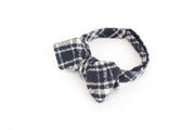 SUITSUPPLY Men Bow OS Navy Blue Wool Blend Checked Self-Tied Formal