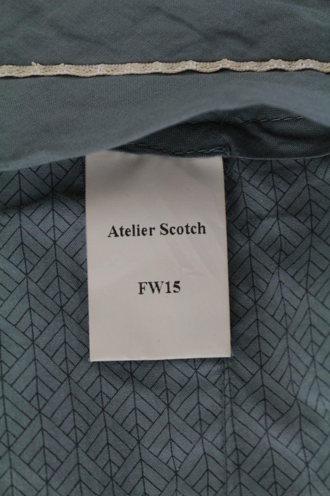 SCOTCH & SODA Atelier Men Trousers ~W35/L30 Green Skinny Patterned Button-Fly