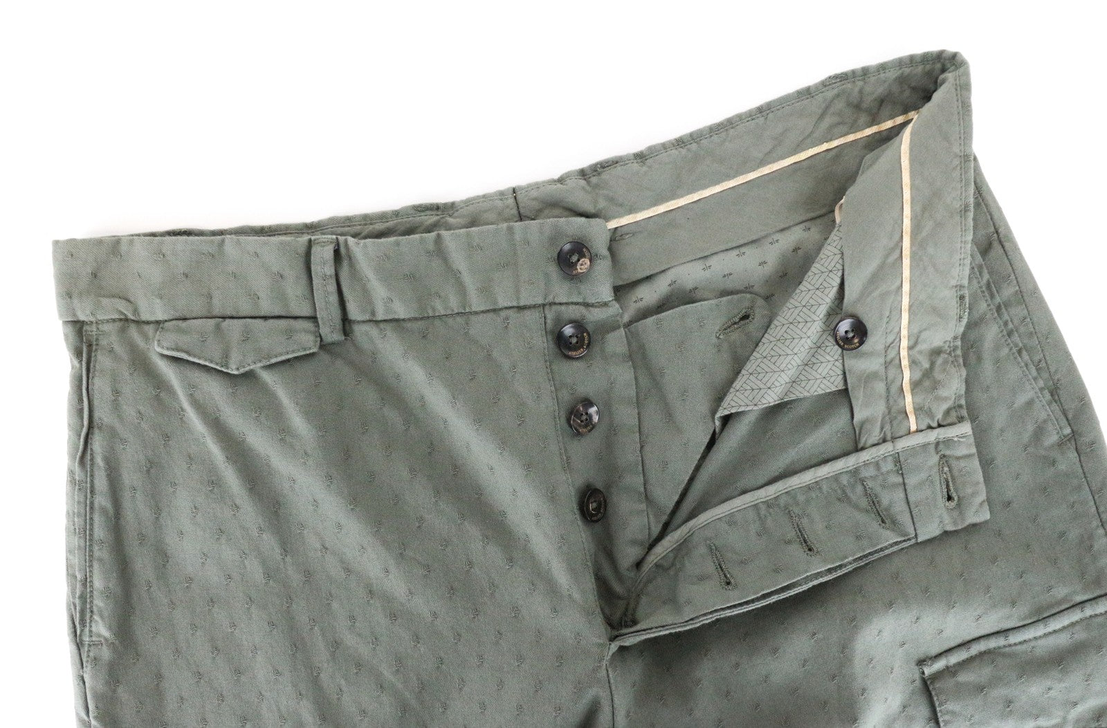 SCOTCH & SODA Atelier Men Trousers ~W35/L30 Green Skinny Fit Patterned Cargo
