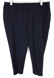 SUITSUPPLY Robin Women Trousers ~W39/L26 Pure Wool Formal Flat Front Slim Blue