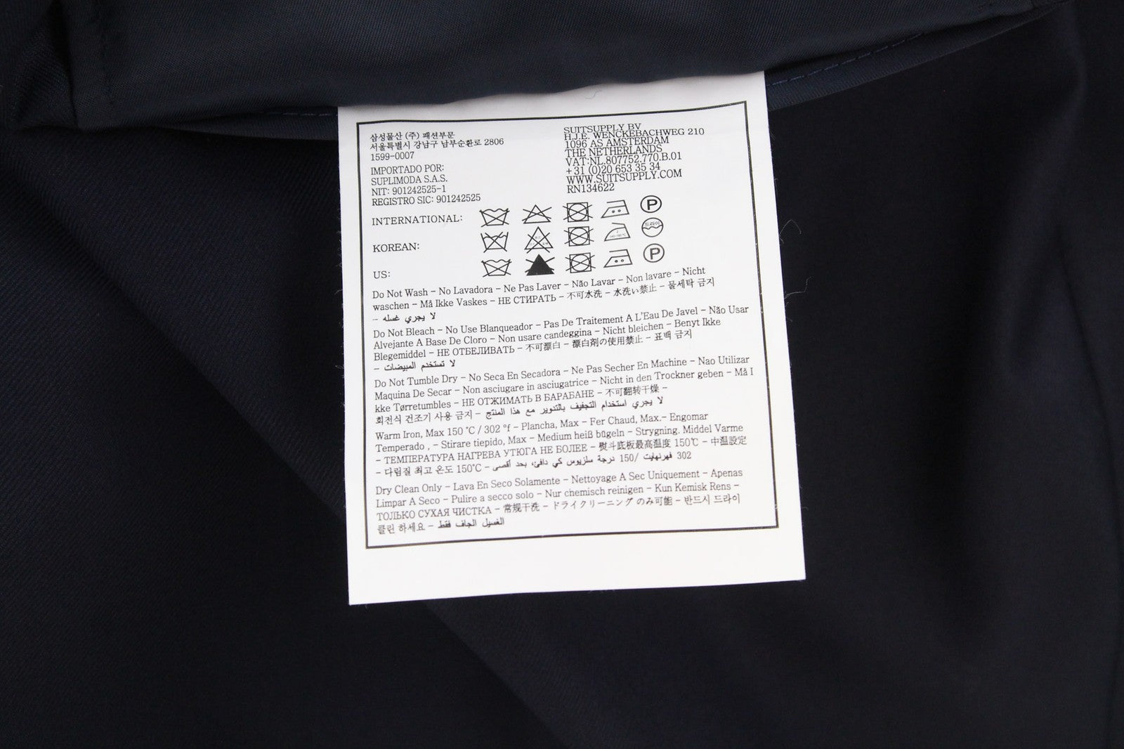 SUITSUPPLY Robin Women Trousers ~W39/L26 Pure Wool Formal Flat Front Slim Blue