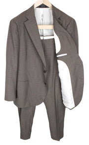 SUITSUPPLY La Spalla Men Suit UK52S Slim Brown Melange 2-Piece Formal Pure Wool