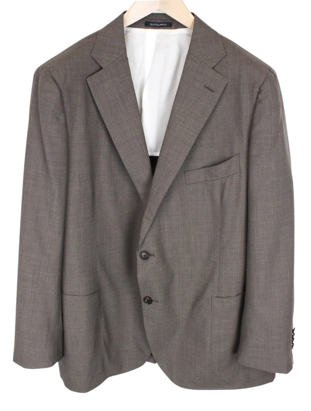 SUITSUPPLY La Spalla Men Suit UK52S Slim Brown Melange 2-Piece Formal Pure Wool