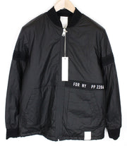 REPLAY Men Jacket L Black Bomber Patched Lined High Neck Ribbed Classic Zip Up