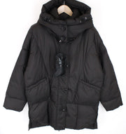 REPLAY Women Jacket M Oversize Brown Puffer Hooded Zip Up Mid-Length Classic