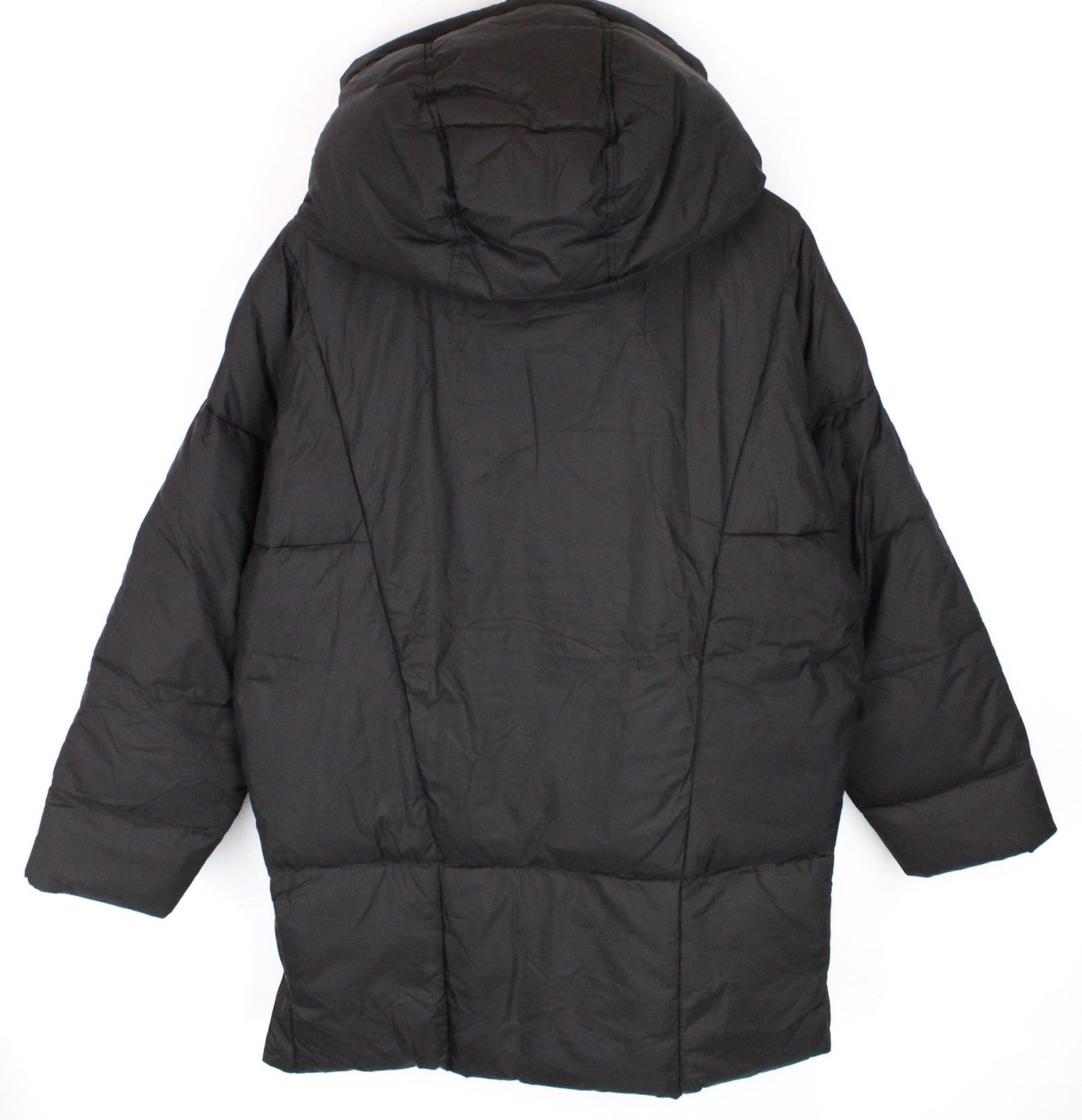 REPLAY Women Jacket M Oversize Brown Puffer Hooded Zip Up Mid-Length Classic