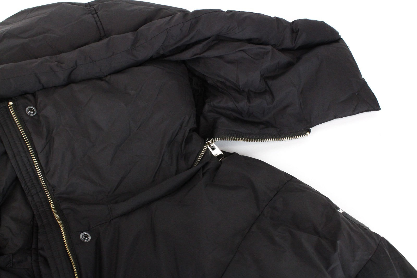 REPLAY Women Jacket M Oversize Brown Puffer Hooded Zip Up Mid-Length Classic