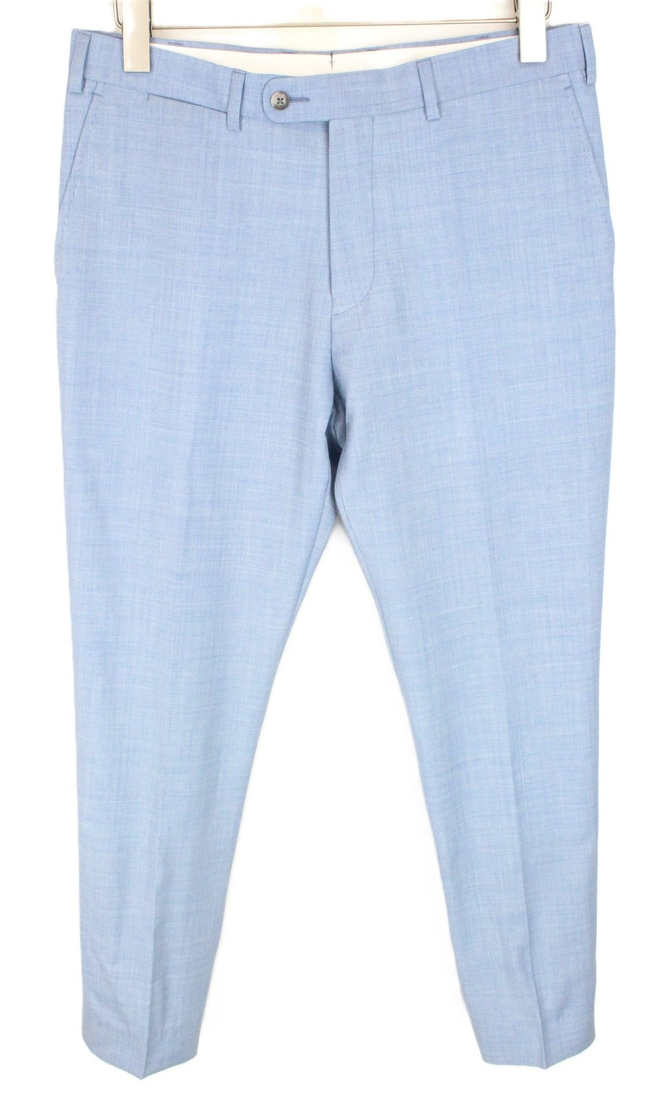 SUITSUPPLY Lazio Men Suit UK36R Pure Wool Formal Melange Blue Slim 2-Piece