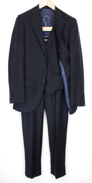 SUITSUPPLY Lazio Blueline Men Suit UK36L Navy Pure Wool Single-Breasted 3 Piece