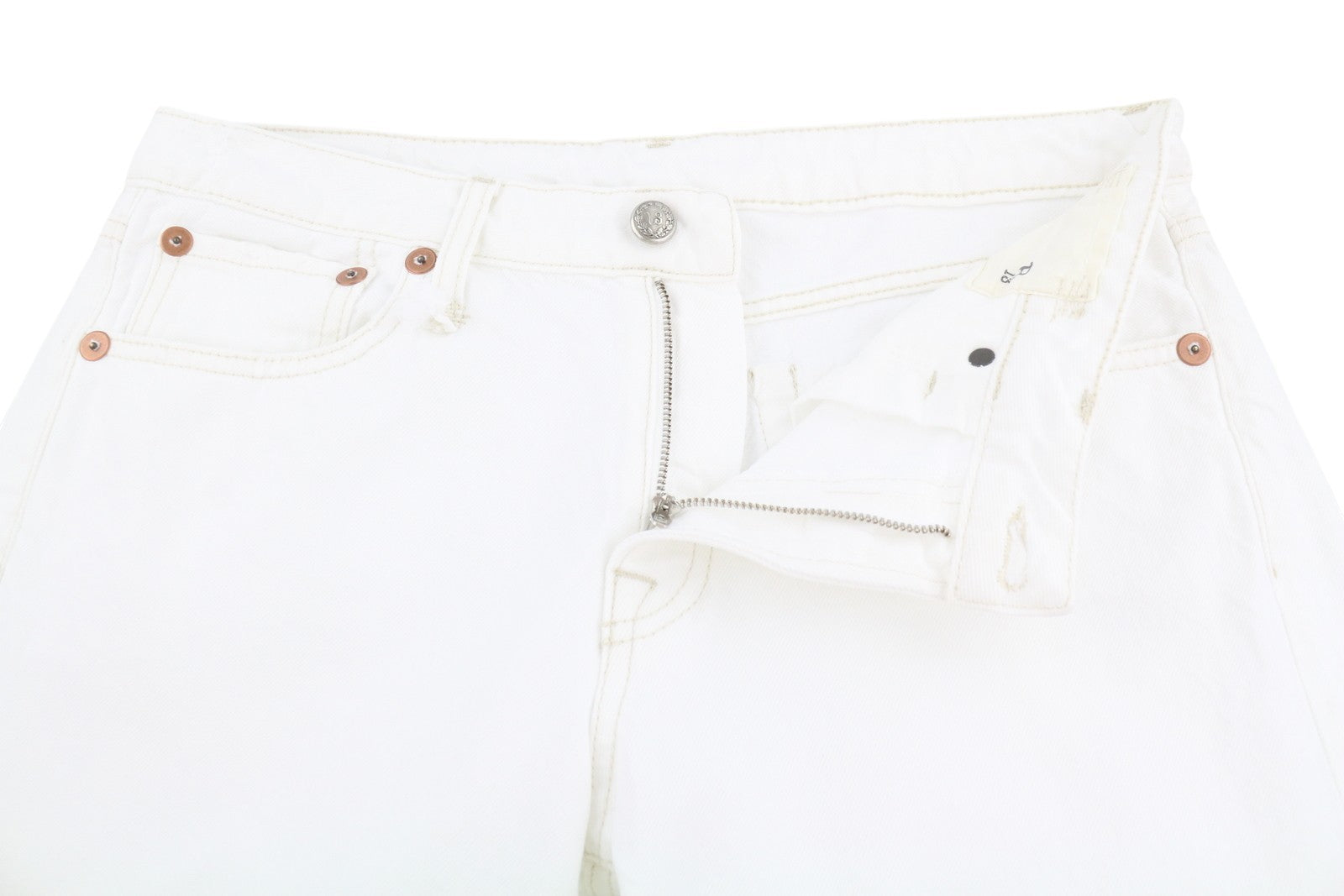 R13 Effie Women Jeans 28 Aerin White Zip Fly Straight Fit SS26
