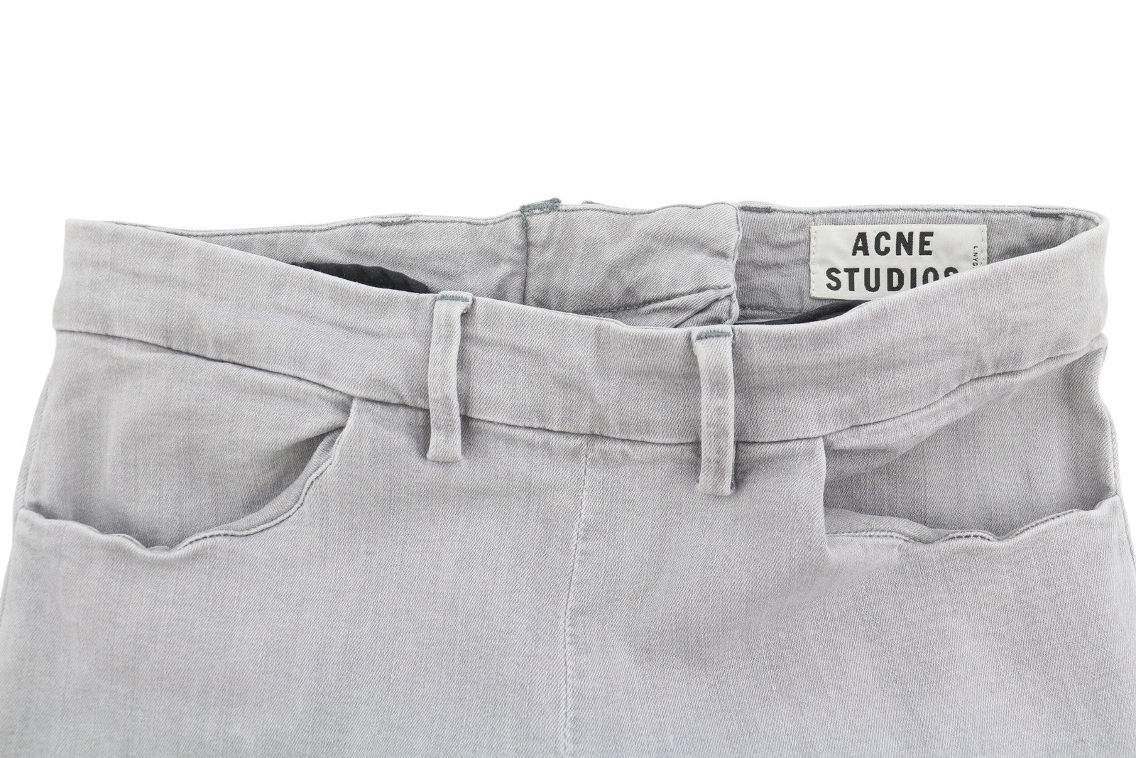 ACNE STUDIOS Skin Grey Women Jeans W27/L32 Grey Stretch Skinny Fit Cropped