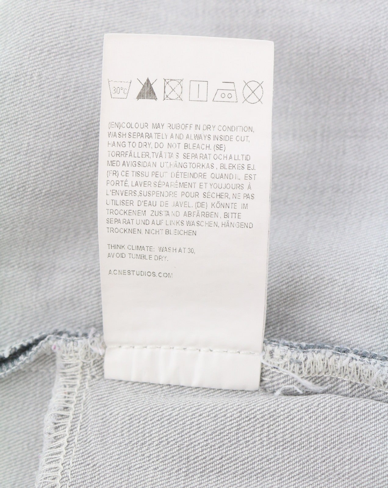 ACNE STUDIOS Skin Grey Women Jeans W27/L32 Grey Stretch Skinny Fit Cropped