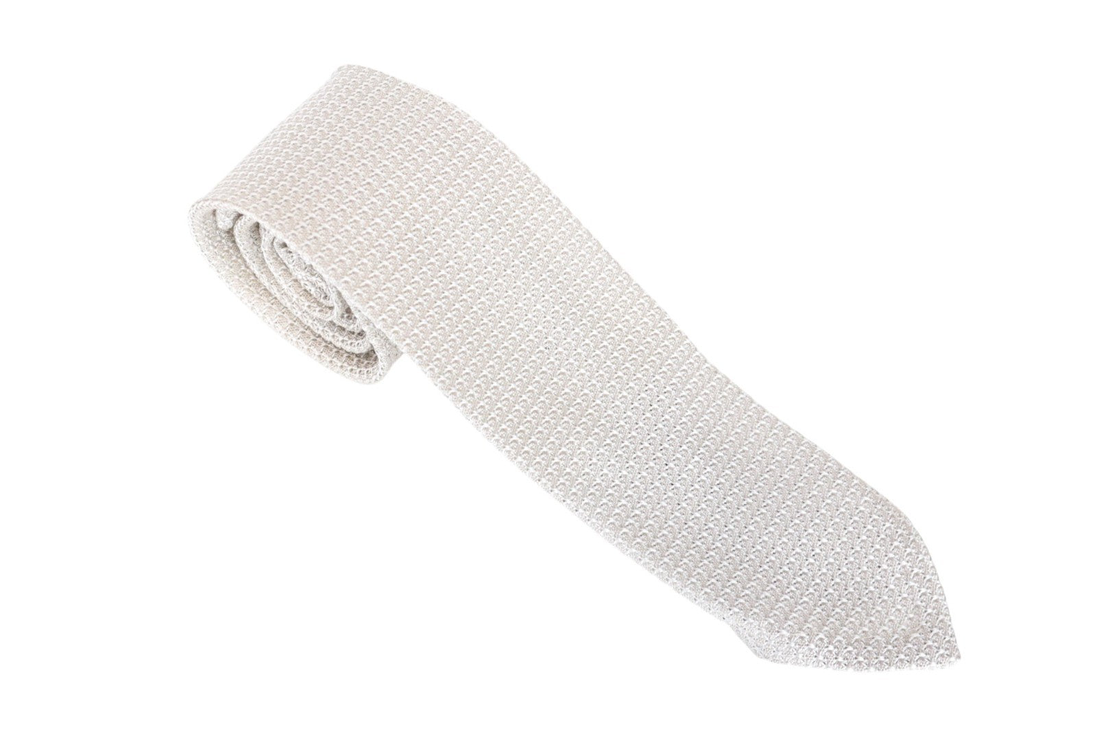 SUITSUPPLY Men Tie 150 x 8 cm Beige Pure Silk Pointed-End Classic Formal