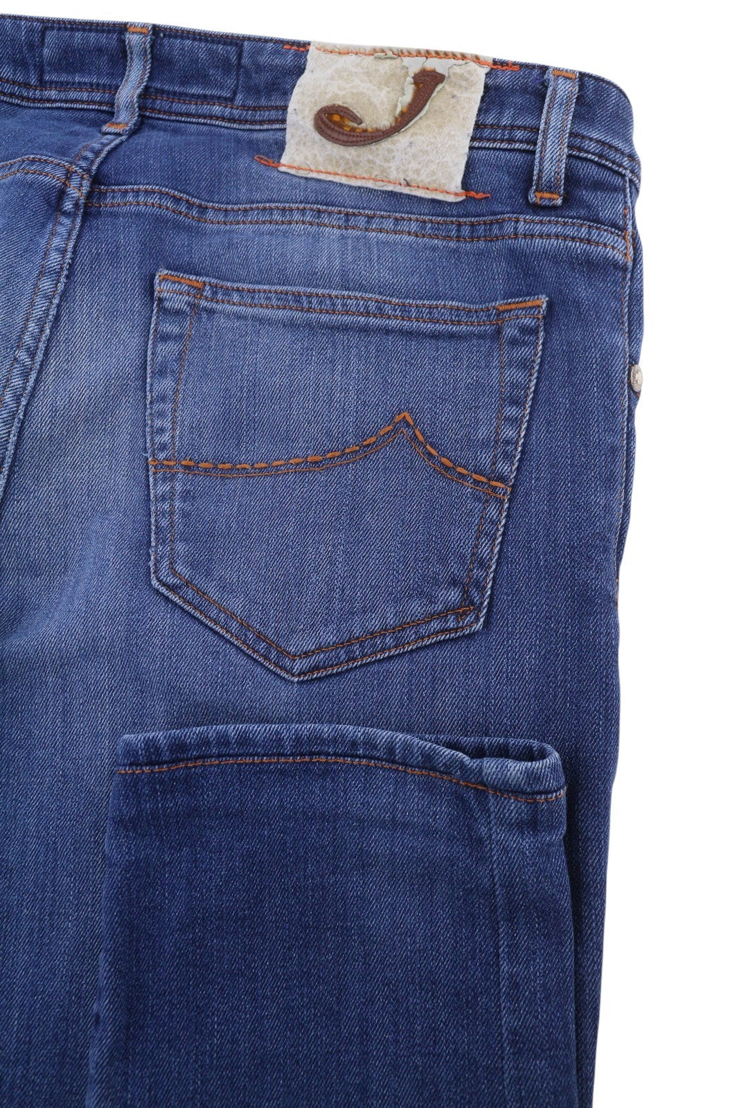 JACOB COHEN J622 Comf Men Jeans W34 Blue Faded Skinny Fit Button Fly