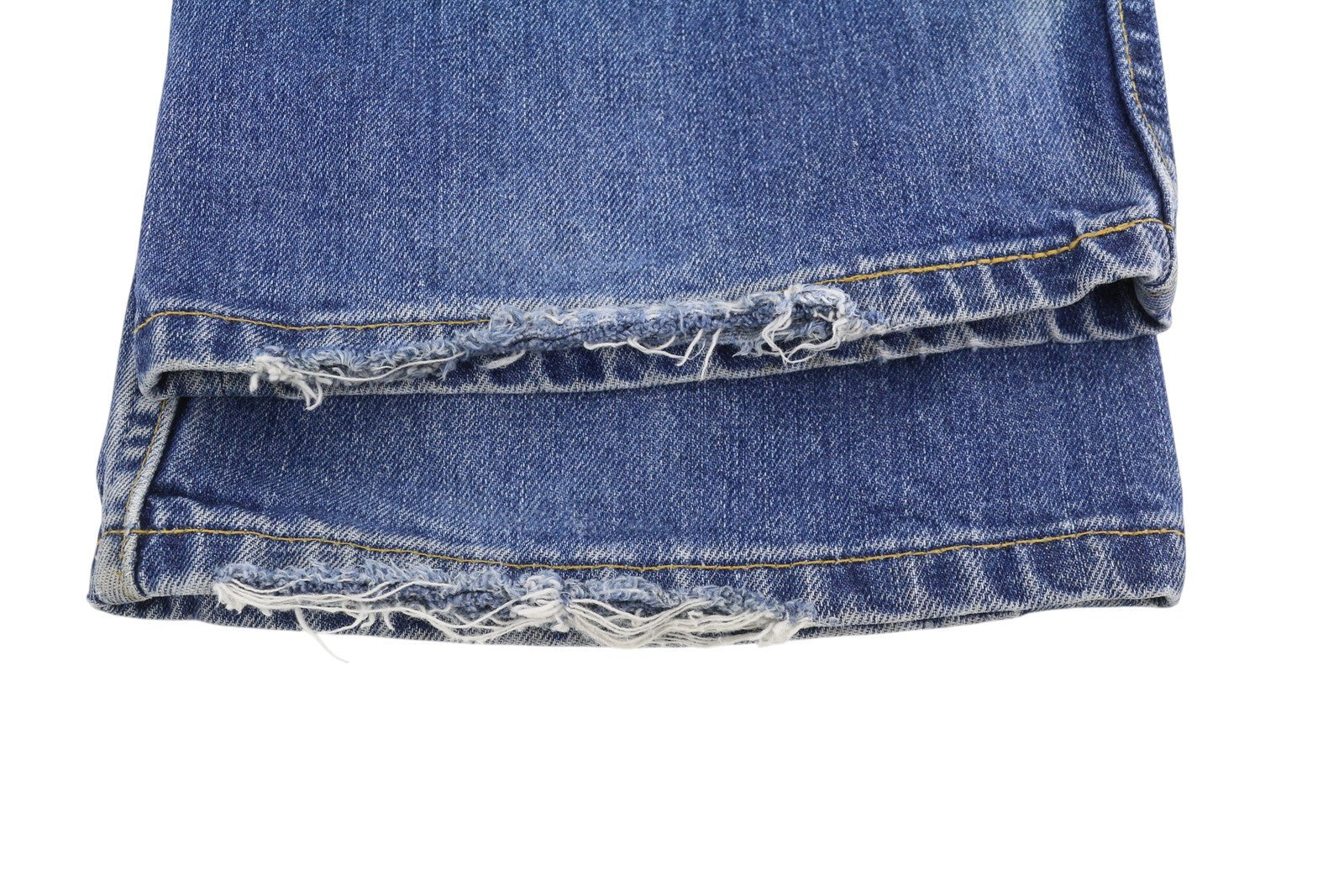 LEVI'S 507 Men Jeans W34/L36 Blue Whiskers Faded Zip Fly Slim Bootcut Fit
