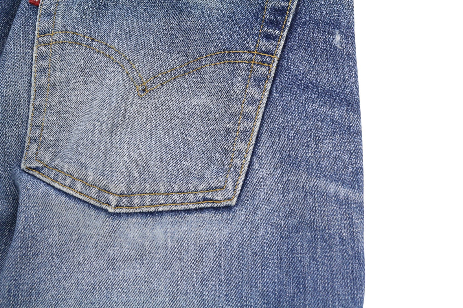 LEVI'S 507 Men Jeans W34/L36 Blue Whiskers Faded Zip Fly Slim Bootcut Fit